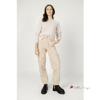 Beige Cotton Jeans & Pant