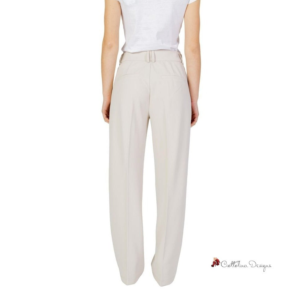 Beige Polyester Jeans & Pant