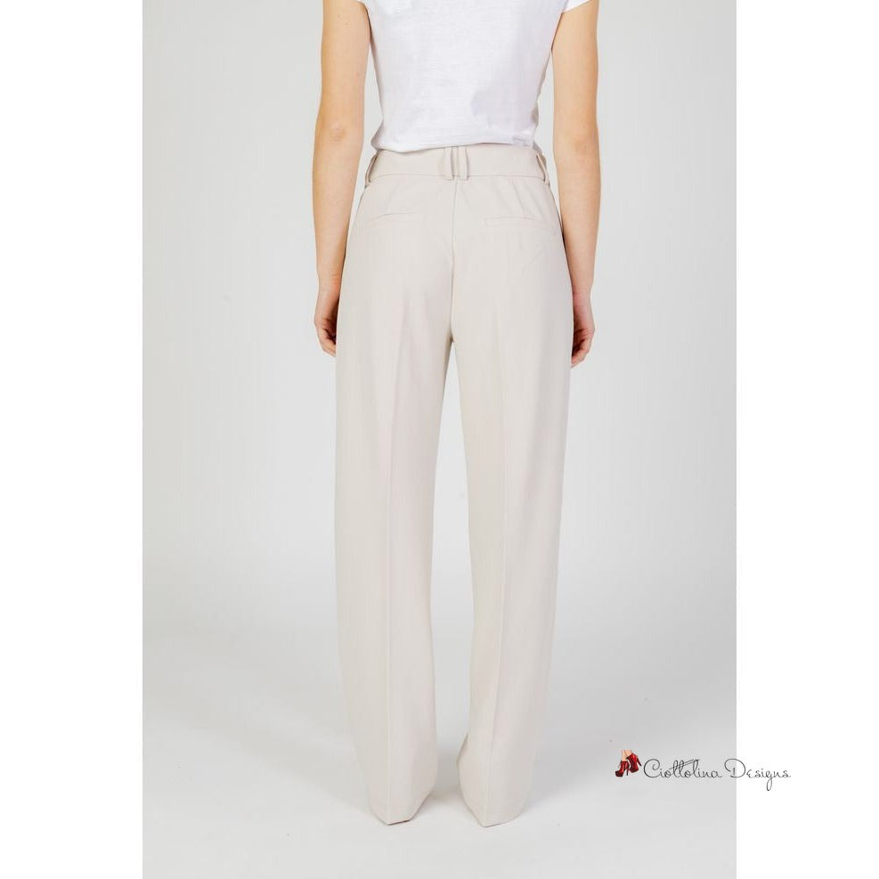 Beige Polyester Jeans & Pant