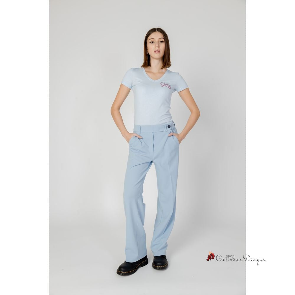 Blue Polyester Jeans & Pant