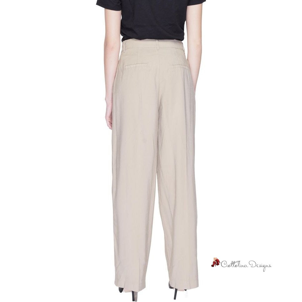 Beige Viscose Jeans & Pant