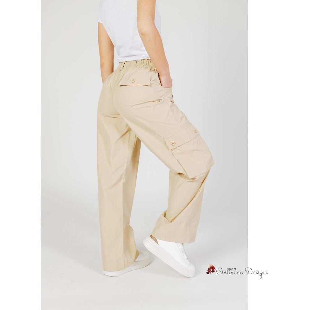 Beige Cotton Jeans & Pant