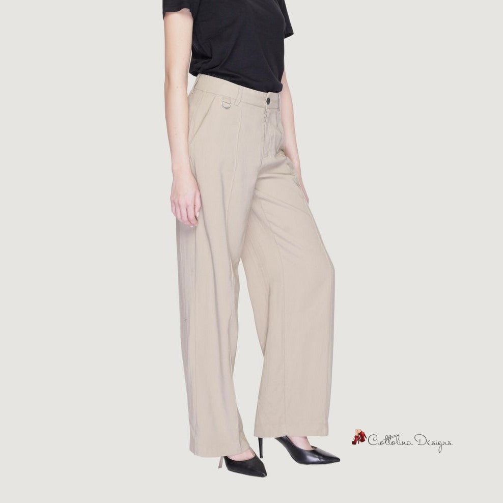 Beige Viscose Jeans & Pant