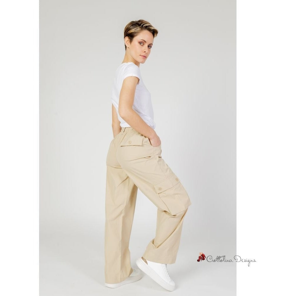 Beige Cotton Jeans & Pant