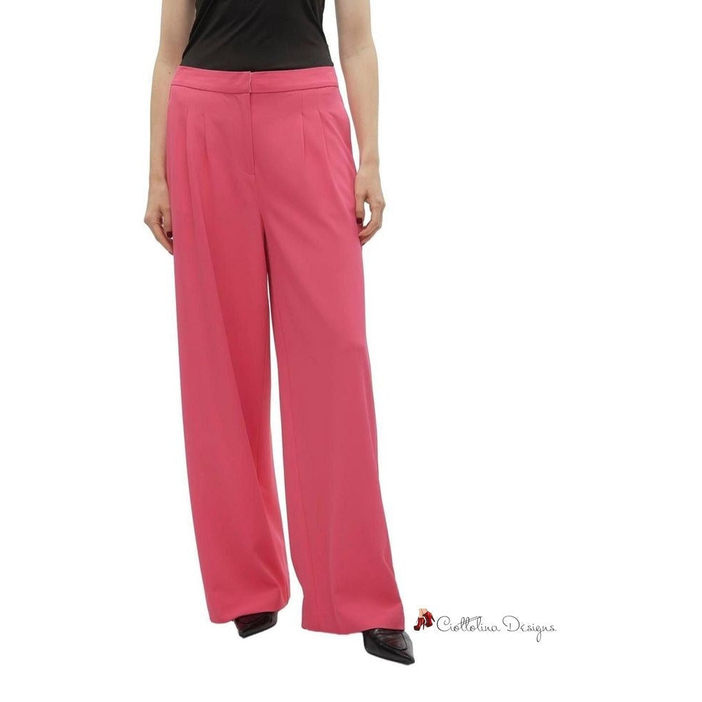 Pink Polyester Jeans & Pant