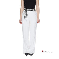 White Polyester Jeans & Pant