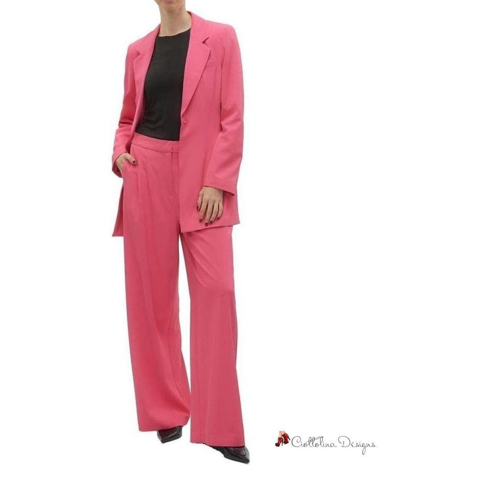 Pink Polyester Jeans & Pant