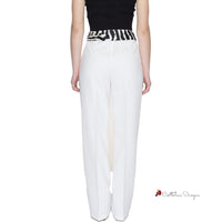 White Polyester Jeans & Pant