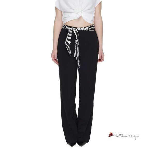 Black Polyester Jeans & Pant