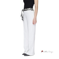 White Polyester Jeans & Pant