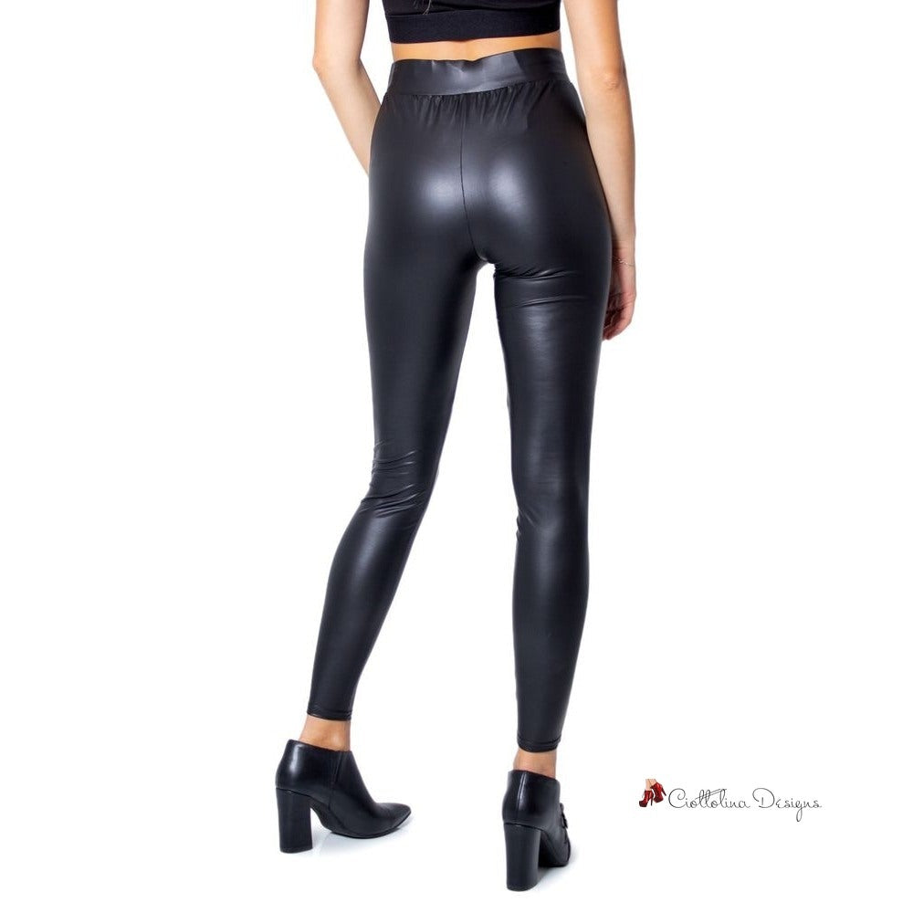 Black Polyester Jeans & Pant