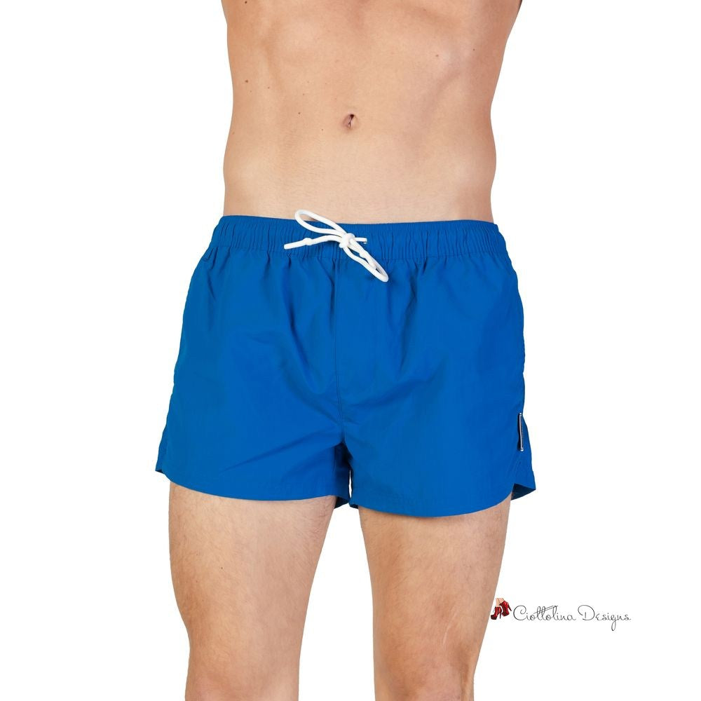 Blue Polyester Swimwear