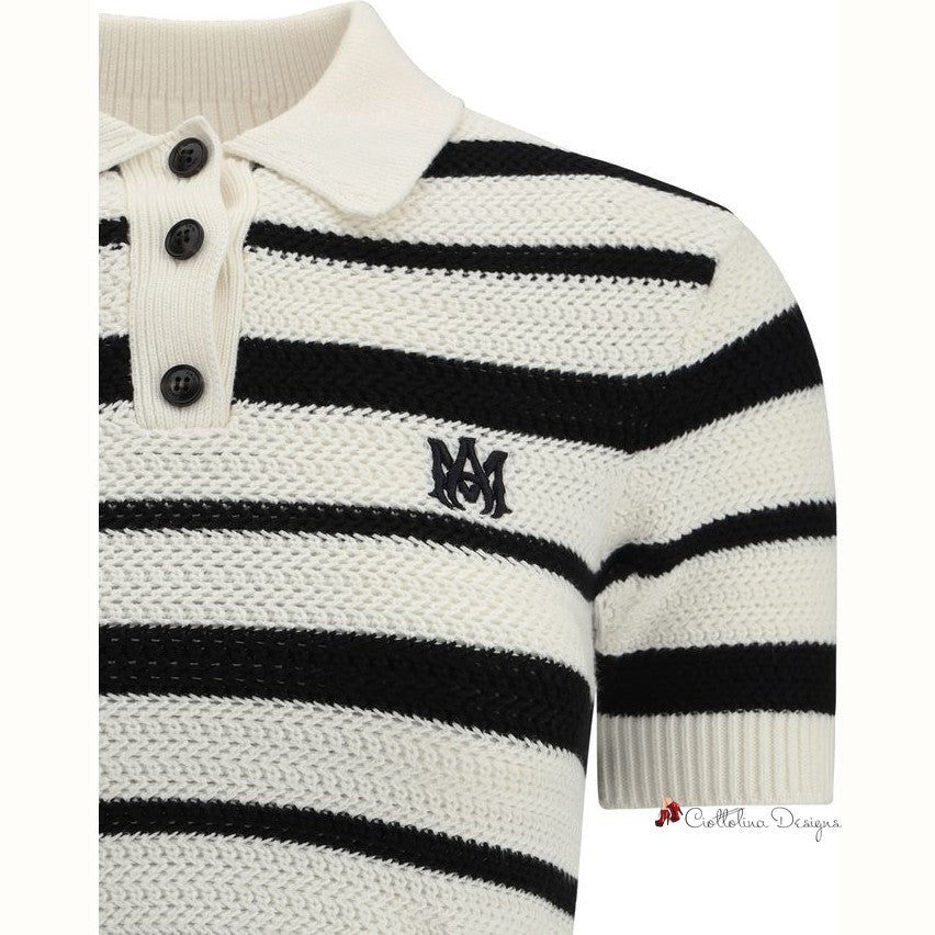 Cropped Striped Polo