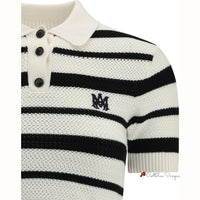 Cropped Striped Polo