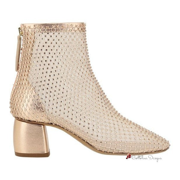 Strass Mesh Ankle Boots