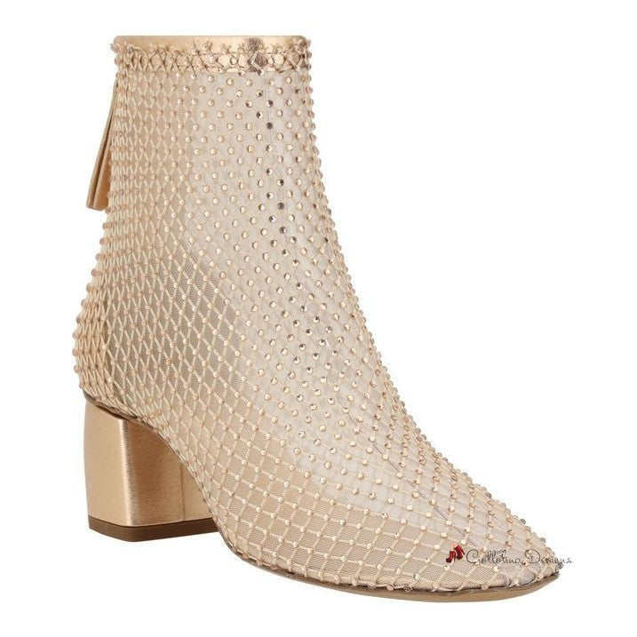 Strass Mesh Ankle Boots