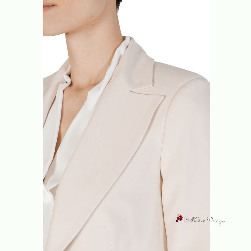 Beige Polyester Suits & Blazer