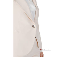 Beige Polyester Suits & Blazer