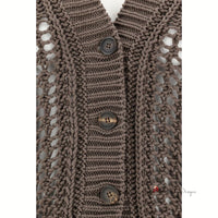 Cardigan in perforated knit