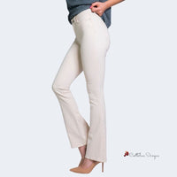 Cream Cotton Jeans & Pant