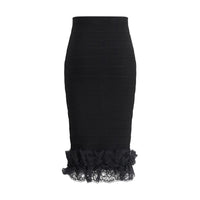 Lace detail Midi Skirt