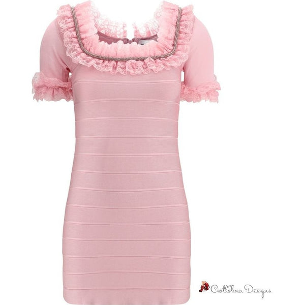 Ruffle Knit Mini Dres