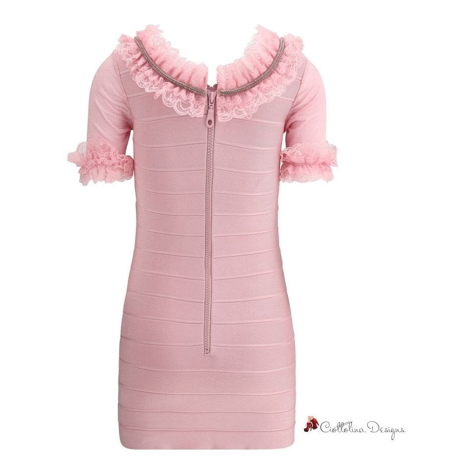 Ruffle Knit Mini Dres