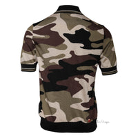 Multicolor Camouflage Collared Polo T-shirt