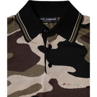 Multicolor Camouflage Collared Polo T-shirt