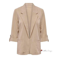 Beige Viscose Suits & Blazer