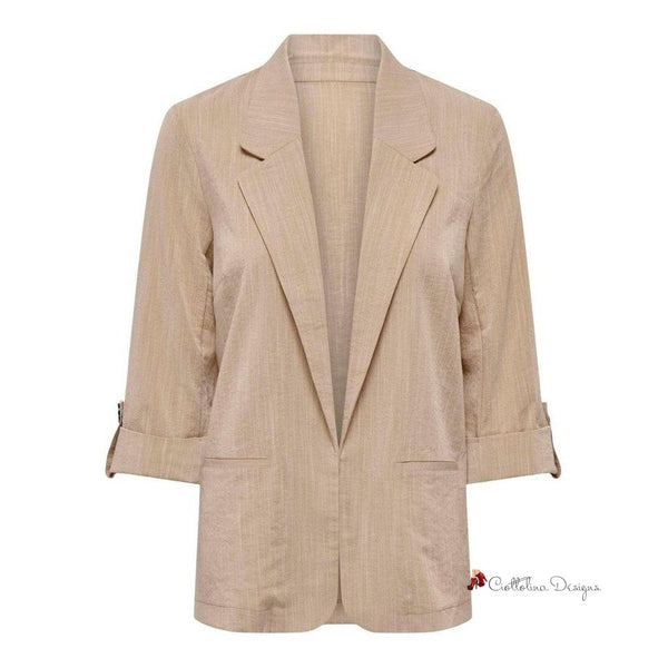 Beige Viscose Suits & Blazer