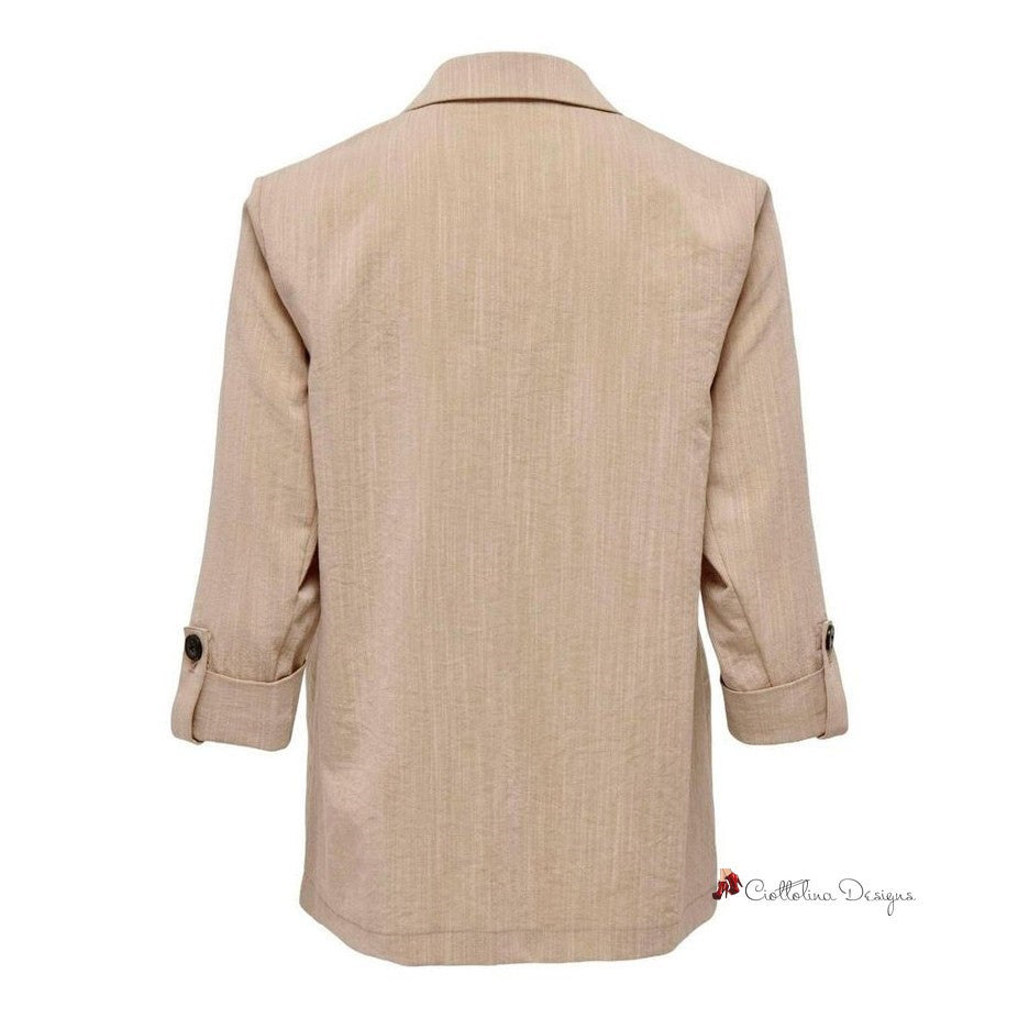 Beige Viscose Suits & Blazer