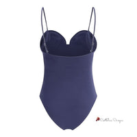 One-piece swimsuit with rose detail