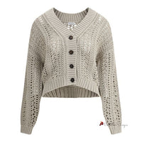 Cardigan in perforated knit