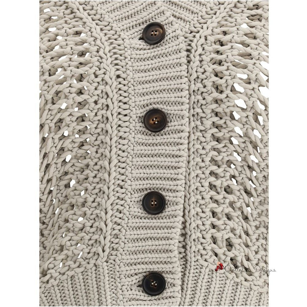 Cardigan in perforated knit