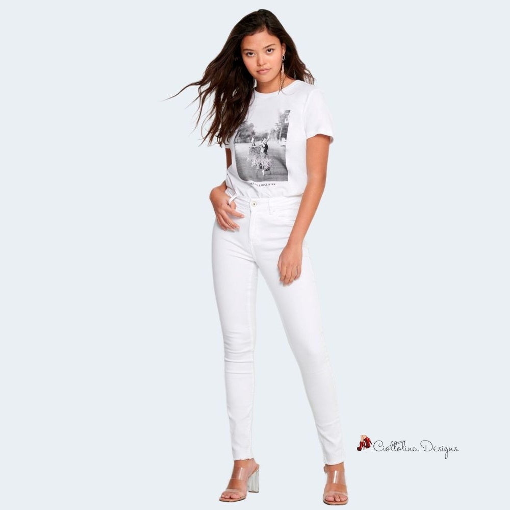 White Cotton Jeans & Pant