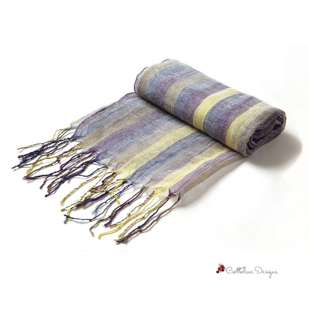 Multicolor Linen And Scarf