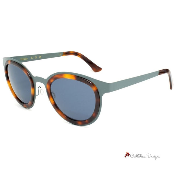 Blue Stainless Steel Sunglasses