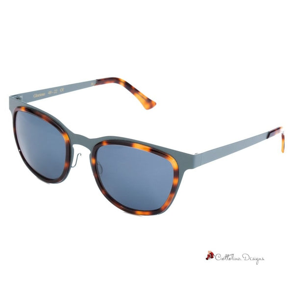 Blue Stainless Steel Sunglasses