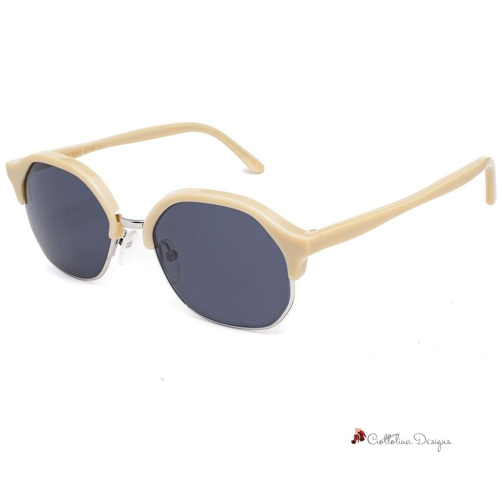 White Acetate Sunglasses