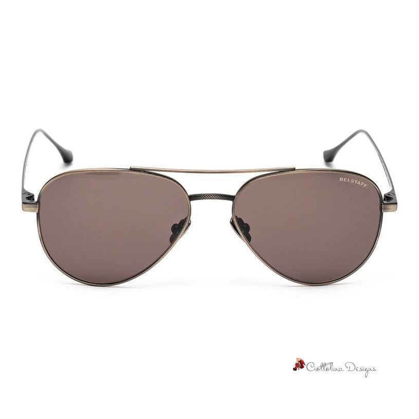 Brown Stainless Steel Sunglasses