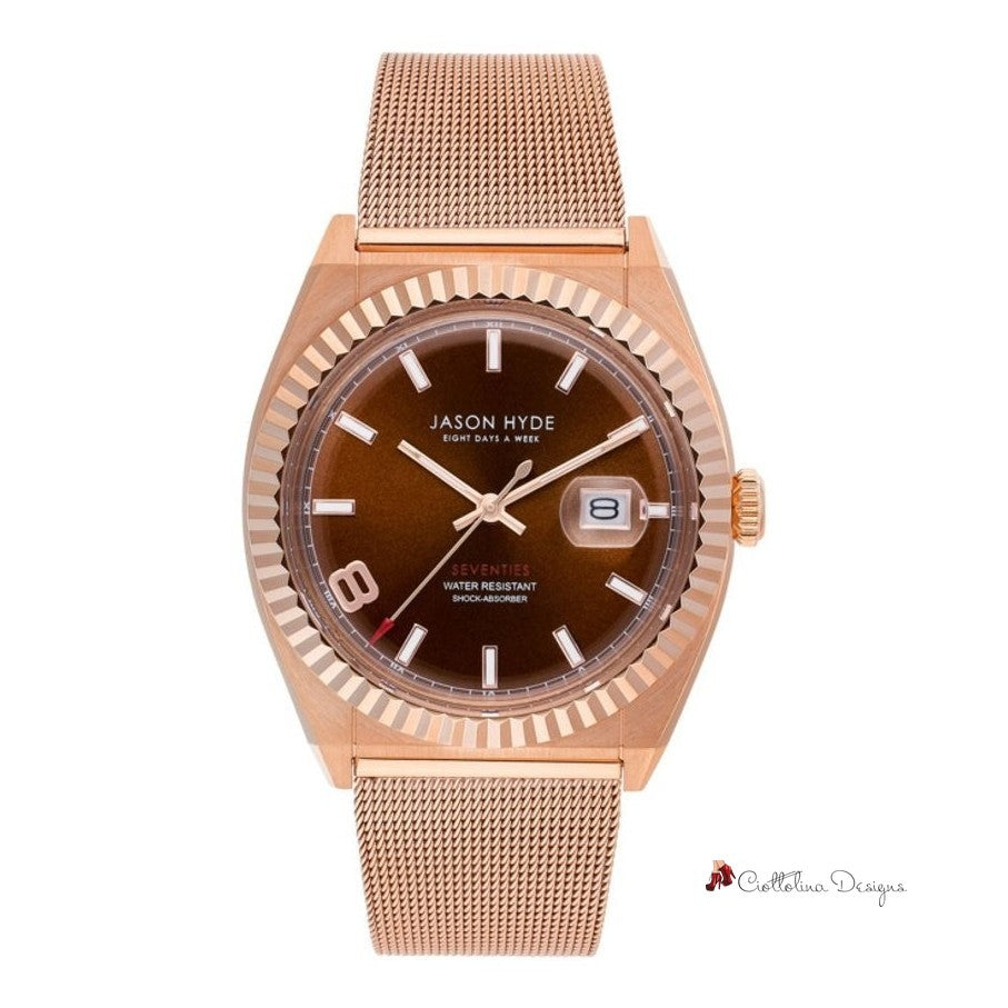 Rose Gold Textile Watch