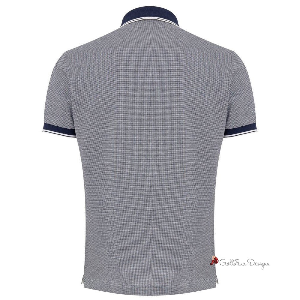 Blue Cotton Polo Shirt