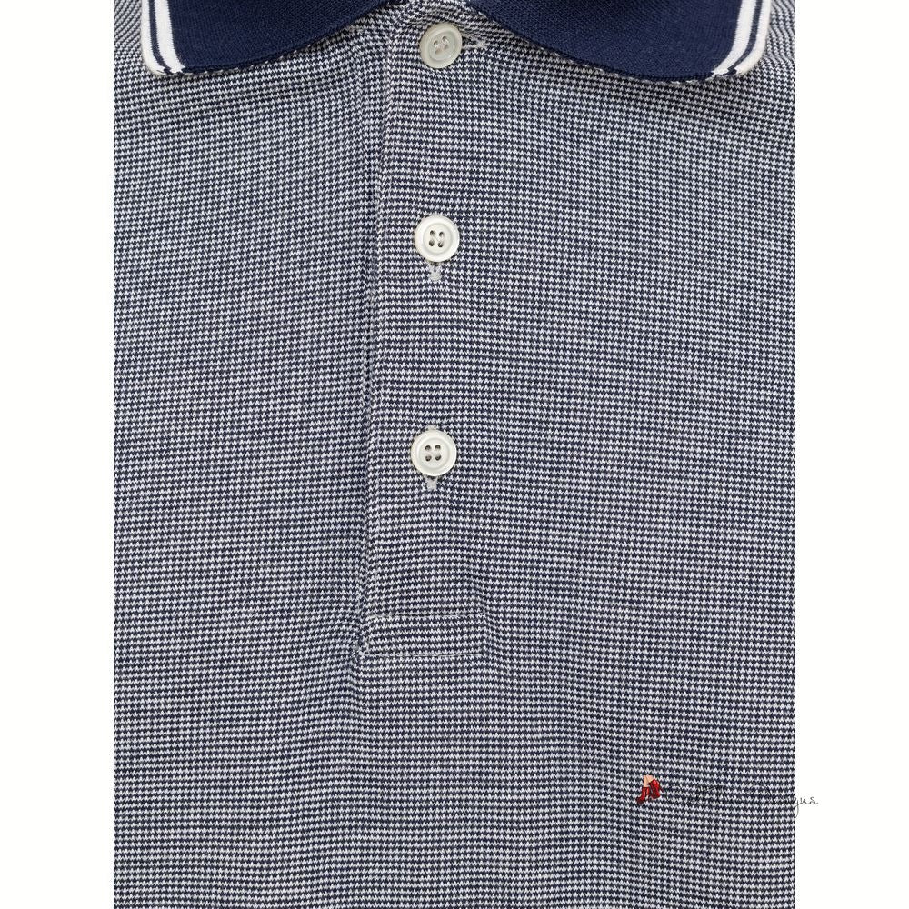 Blue Cotton Polo Shirt