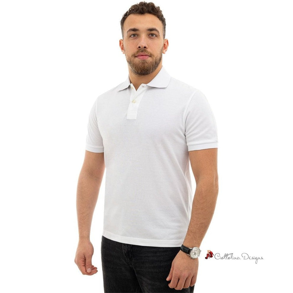 White Cotton Polo Shirt