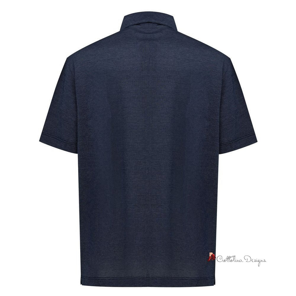 Blue Cotton Polo Shirt