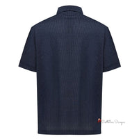 Blue Cotton Polo Shirt