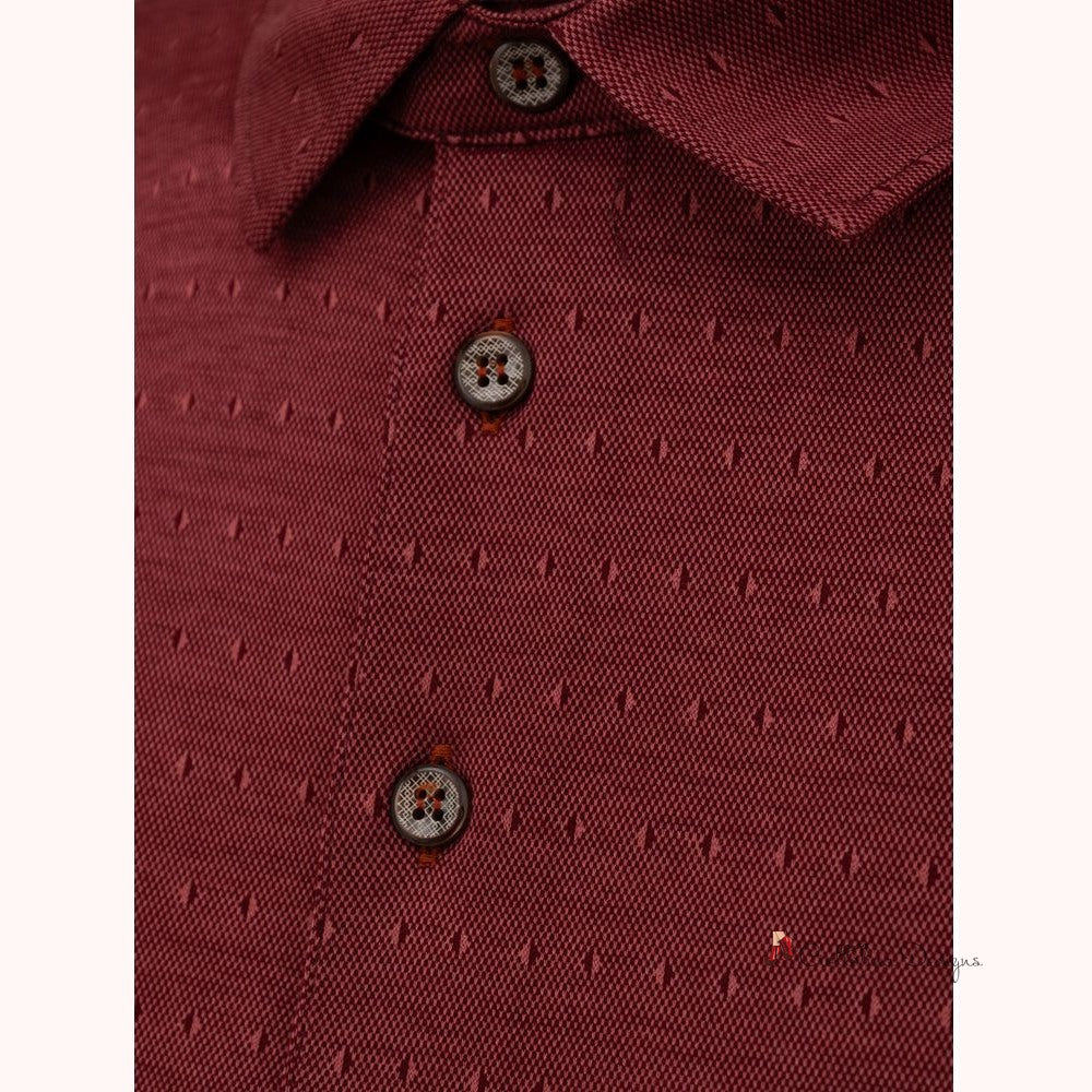 Burgundy Cotton Polo Shirt