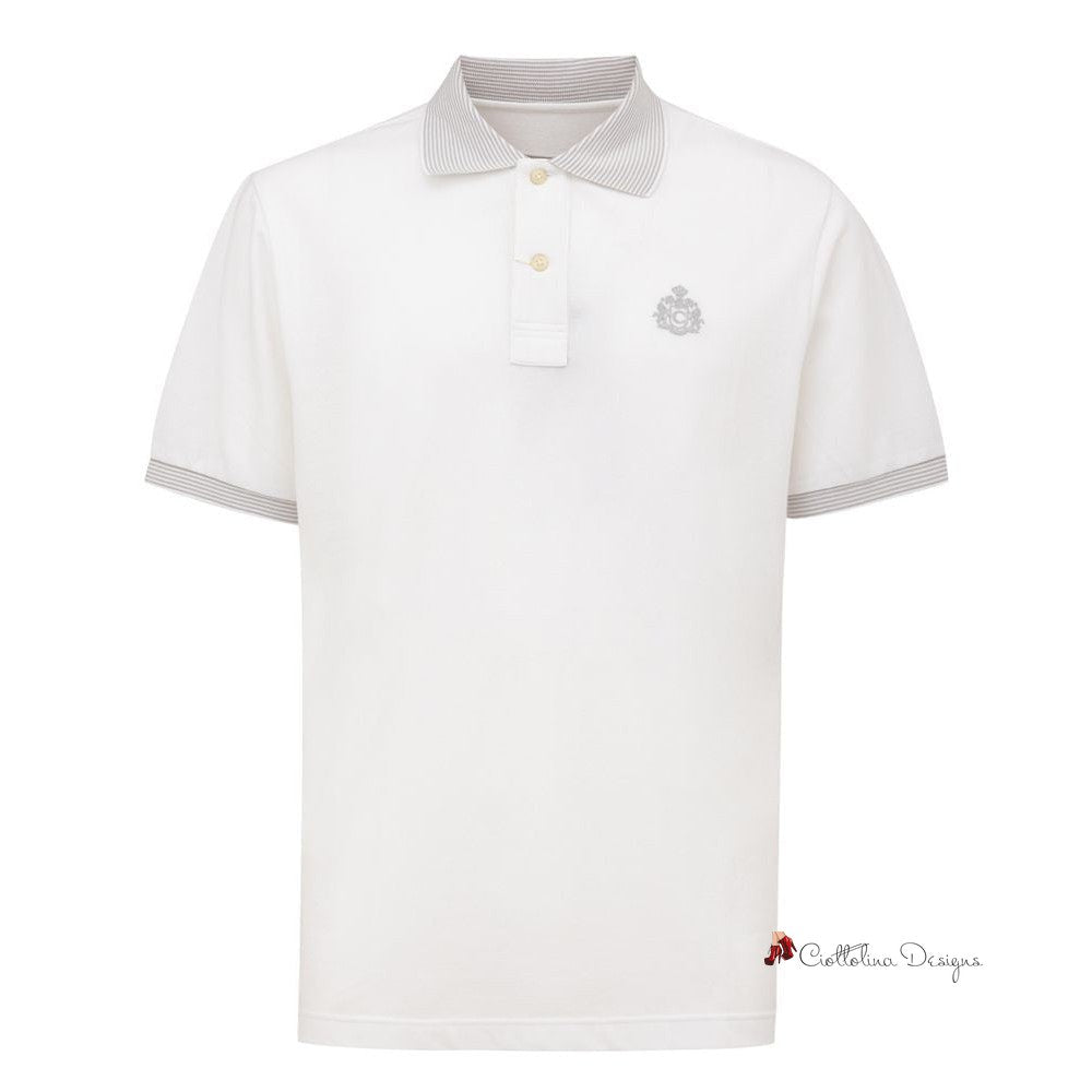 White Cotton Polo Shirt