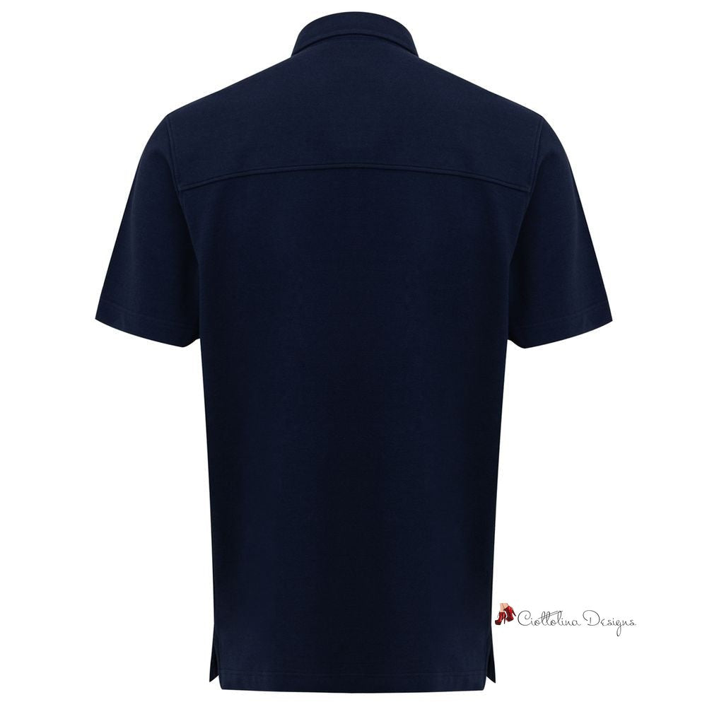 Blue Cotton Polo Shirt